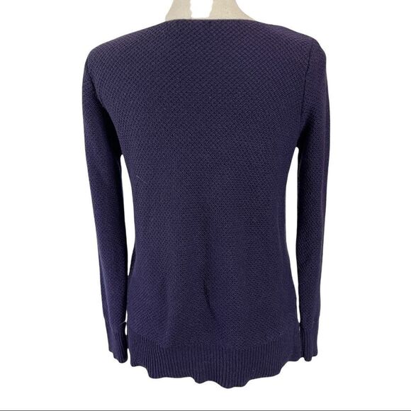 Gap Modern Eggplant Purple‎ Waffle Knit Long Sleeve Boatneck Sweater - Picture 12 of 12